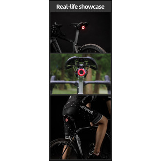 Rockbros Q5 Rear Bike Light with Intelligent Stop System - Black