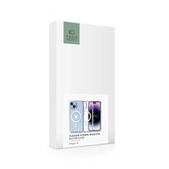 Tech-Protect FlexAir Hybrid MagSafe case for iPhone 15 - transparent and glitter