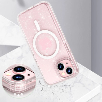 Tech-Protect FlexAir Hybrid MagSafe case for iPhone 15 - transparent and glitter