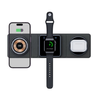 Tech-Protect QI15W-A31 3in1 inductive charger with MagSafe for smartphone / Apple Watch / AirPods - black