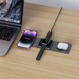 Tech-Protect QI15W-A31 3in1 inductive charger with MagSafe for smartphone / Apple Watch / AirPods - black