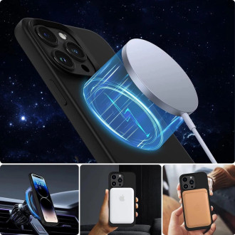 Tech-Protect Silicone MagSafe case for iPhone 15 Pro Max - navy blue