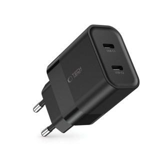 Tech-Protect C20W mains charger 2x USB-C PD 20W - black