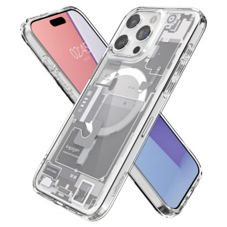 Spigen Ultra Hybrid Mag Case with MagSafe for iPhone 15 Pro - White (Zero One Pattern)