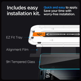 Spigen Glas.tR EZ Fit Privacy Tempered Glass for iPhone 15 Pro Max