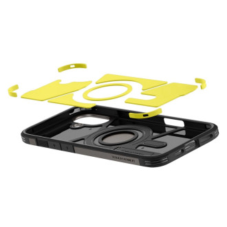 Spigen Tough Armor MagSafe case with stand for iPhone 16 - gunmetal