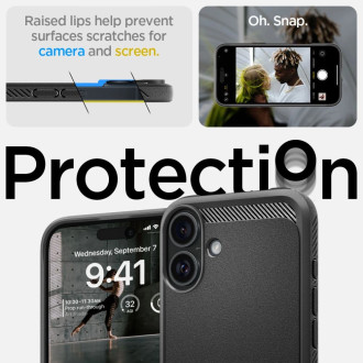 Spigen Rugged Armor MagSafe case for iPhone 16 - black
