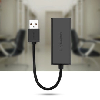 Ugreen external network adapter RJ45 - USB 2.0 100 Mbps Ethernet black (CR110 20254)