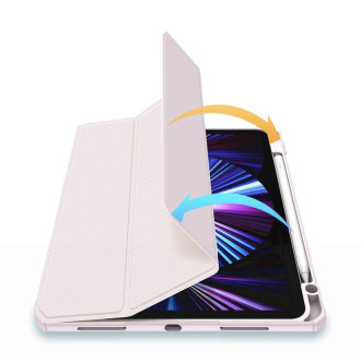Dux Ducis Toby Armored Flip Smart Case for iPad Air 2020/2022 with Apple Pencil Holder Pink