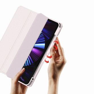 Dux Ducis Toby Armored Flip Smart Case for iPad Air 2020/2022 with Apple Pencil Holder Pink