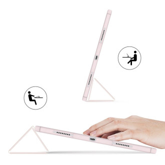 Dux Ducis Toby Armored Flip Smart Case for iPad Air 2020/2022 with Apple Pencil Holder Pink