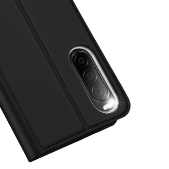 Dux Ducis Skin Pro Case for Sony Xperia 10 V Flip Card Wallet Stand Black