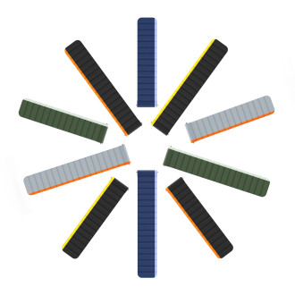 Universal Magnetic Strap Samsung Galaxy Watch 3 45mm / S3 / Huawei Watch Ultimate / GT3 SE 46mm Dux Ducis Strap (22mm LD Version) - Gray Orange