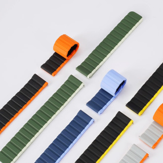 Universal Magnetic Strap Samsung Galaxy Watch 3 45mm / S3 / Huawei Watch Ultimate / GT3 SE 46mm Dux Ducis Strap (22mm LD Version) - Gray Orange