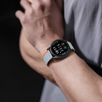 Universal Magnetic Strap Samsung Galaxy Watch 3 45mm / S3 / Huawei Watch Ultimate / GT3 SE 46mm Dux Ducis Strap (22mm LD Version) - Gray Orange