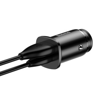 Baseus Square PPS smart car charger with USB Quick Charge 4.0 QC 4.0 and USB-C PD 3.0 SCP ports black (CCALL-AS01)