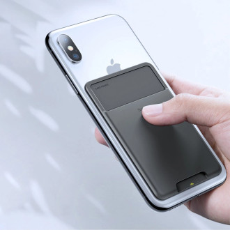 Baseus self-adhesive card case for phone documents gray (ACKD-B0G)