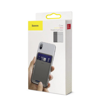 Baseus self-adhesive card case for phone documents gray (ACKD-B0G)