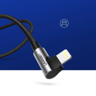 Ugreen US299 60521 angled Lightning / USB-A MFi cable 2.4A 1m - black