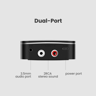 Ugreen adapter receiver Bluetooth 5.1 aptX 2RCA / 3.5mm mini jack black (40759)