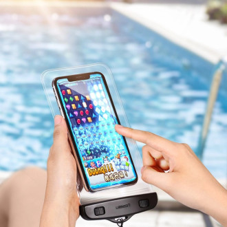 Ugreen LP186 60959 case waterproof IPX8 for 4-6.5" smartphone - black and transparent