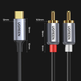 Ugreen audio cable USB Type C (male) - 2RCA (male) 1.5m gray (20193 CM451)