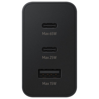 Samsung charger 2x USB Type C / USB PPS, Power Delivery PD 65W, QC 3.0, AFC, FCP black (EP-T6530NBEGEU)