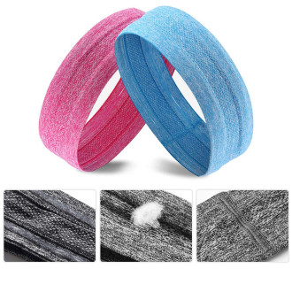 Gray fabric elastic headband for running fitness