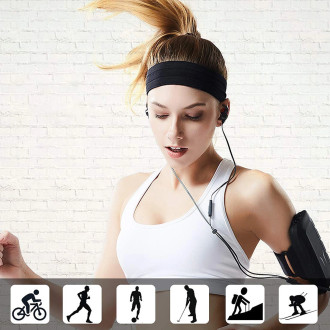 Gray fabric elastic headband for running fitness