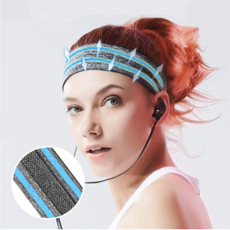 Gray fabric elastic headband for running fitness