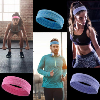 Gray fabric elastic headband for running fitness