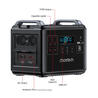 Choetech portable power station LiFePO4 1997Wh 2000W power bank black (BS006 Super Mini)