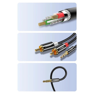 Ugreen AV116 10583 audio mini jack cable 3.5 mm (male) / 2RCA (male) 1.5m - black