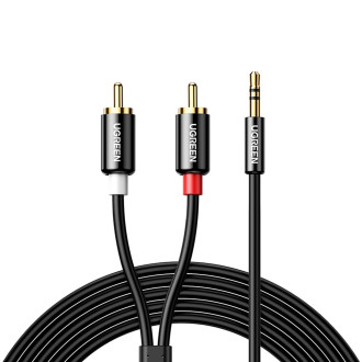 Ugreen AV116 10591 audio mini jack cable 3.5 mm (male) / 2RCA (male) 5m - black