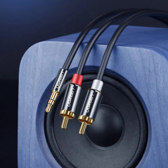 Ugreen AV116 10591 audio mini jack cable 3.5 mm (male) / 2RCA (male) 5m - black