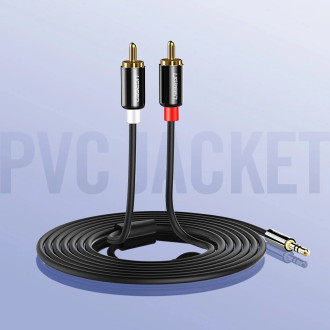 Ugreen AV116 10591 audio mini jack cable 3.5 mm (male) / 2RCA (male) 5m - black