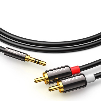 Ugreen AV116 10591 audio mini jack cable 3.5 mm (male) / 2RCA (male) 5m - black
