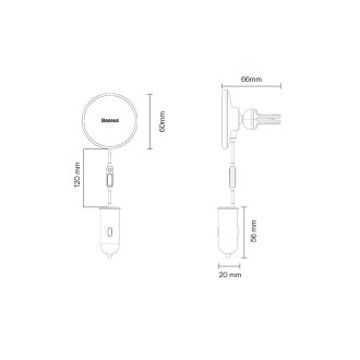 Baseus CW01 MagSafe 15W USB 25W inductive car charger - black