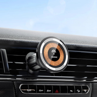 Magnetic holder with MagSafe inductive charger for 15W Dudao F12MAX ventilation grille - black