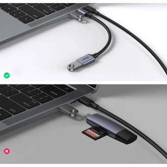 USB C (male) - USB (female) 3.0 OTG cable 0.15m Ugreen US378 - black
