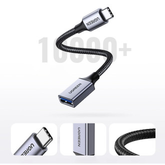 USB C (male) - USB (female) 3.0 OTG cable 0.15m Ugreen US378 - black