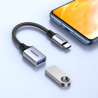 USB C (male) - USB (female) 3.0 OTG cable 0.15m Ugreen US378 - black