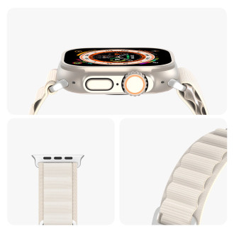 Sport strap with buckle for Apple Watch Ultra / 9 / 8 / 7 / 6 / SE / 5 / 4 / 3 / 2 / 1 (42, 44, 45, 49 mm) Dux Ducis Strap GS Version - white