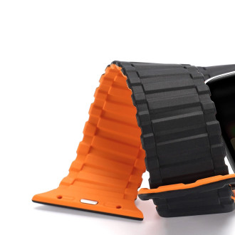Dux Ducis Strap (Armor Version) Strap Apple Watch Ultra, SE, 9, 8, 7, 6, 5, 4, 3, 2, 1 (49, 45, 44, 42 mm) Silicone Magnetic Band Bracelet Black/Orang