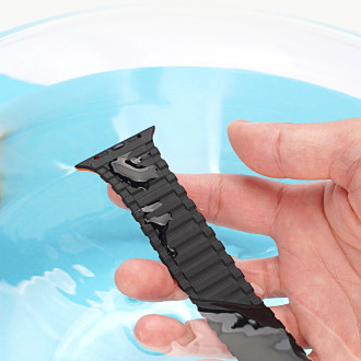 Dux Ducis Strap (Armor Version) Strap Apple Watch Ultra, SE, 9, 8, 7, 6, 5, 4, 3, 2, 1 (49, 45, 44, 42 mm) Silicone Magnetic Band Bracelet Black/Orang