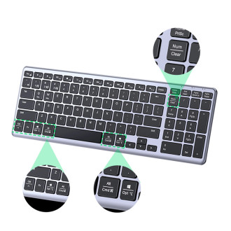 Ugreen KU005 Bluetooth / 2.4 GHz wireless membrane keyboard - black