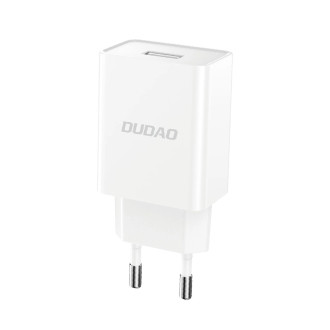 Dudao A4EU USB-A 2.1A wall charger - white + USB-A - USB-C cable