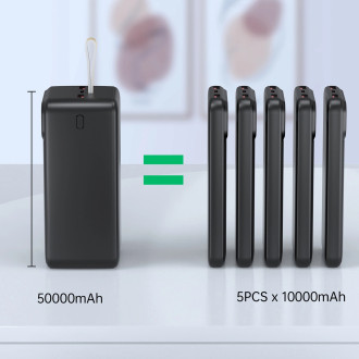 Choetech B732 Powerbank 50000 mAh 22.5W PD and QC - black