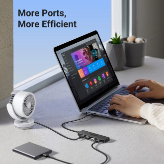 HUB Ugreen CM219 25851 with 4 USB-A 3.0 ports and USB-A 3.0 cable 15cm - black