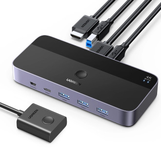 Ugreen CM664 HDMI switch 2in1 KVM switch - black